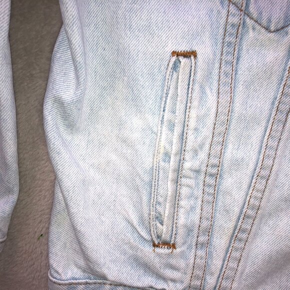 Levis Men's Jeans Jacket Large Vintage Made in the USA Light Wash - Picture 14 of 16